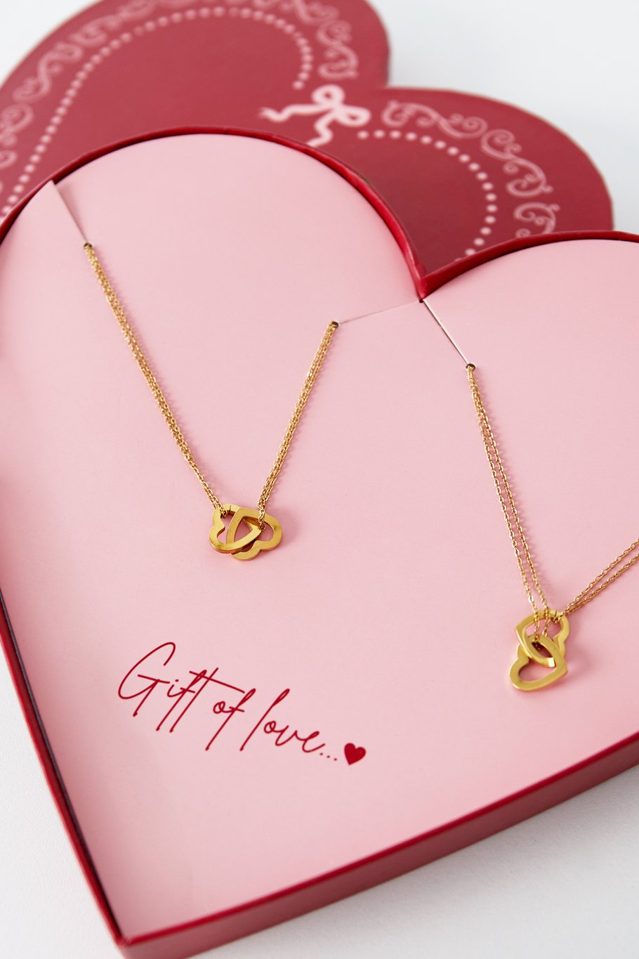 Geschenk der Liebe Edelstahl-Halsketten mit Liebesknoten – Goldfarben Bild2